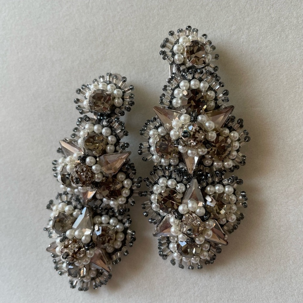 Mignonne Gavigan Black and Silver Beaded Earrings
